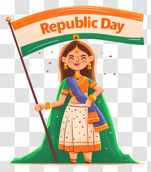 Indian Republic Day - Republic Day Celebration With Flag Transparent PNG