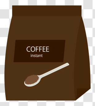 Food - Instant Coffee Bag With Spoon Transparent PNG