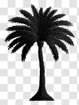 Palm Shadow Silhouette - Black Silhouette Palm Tree Transparent PNG