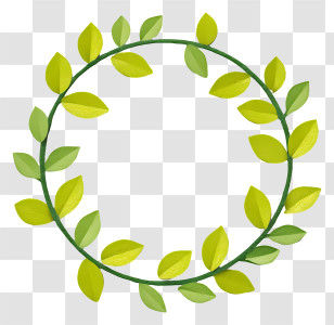 Circle Frame - Green Leaf Wreath Decoration Transparent PNG