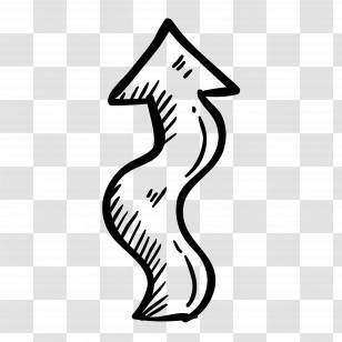 Sketch Arrow - Hand-drawn Curved Arrow Transparent PNG
