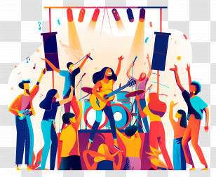 Summer - Colorful Concert Scene Transparent PNG