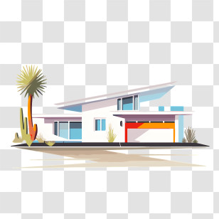Icon - Modern Architectural House Transparent PNG