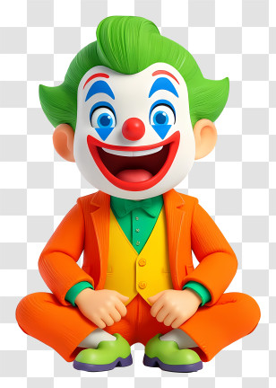 Cartoon Joker - Happy Green-haired Clown Character Transparent PNG