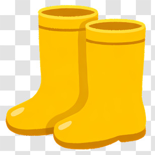 Rain Boots - Bright Yellow Rain Boots Illustration Transparent PNG