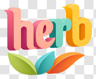 Herb Logo - 3D Herb Logo Transparent PNG