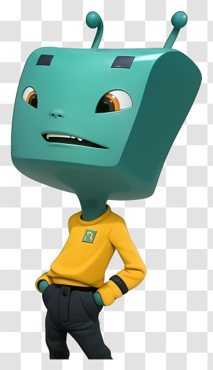 Boboiboy Adudu - Green Robot With Antennas Transparent PNG