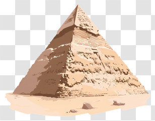 Egypt Pyramid - Ancient Egyptian Pyramid In Desert Illustration Transparent PNG
