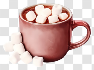 Red Cup - Hot Chocolate With Marshmallows In A Mug Transparent PNG