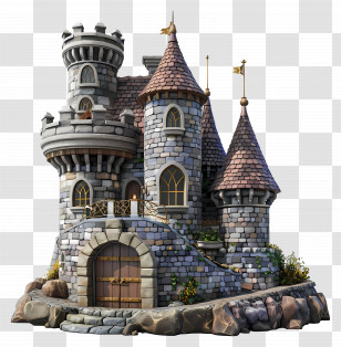Castle House - Stone Castle In Fantasy Style Transparent PNG