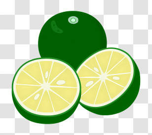 Food - Green Lime Fruit With Slices Transparent PNG