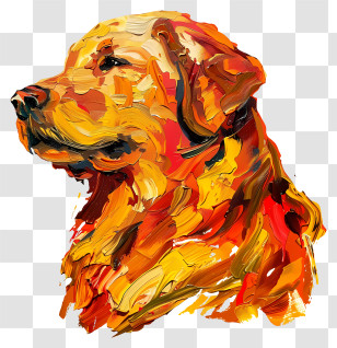 Golden Retriever - Expressionist Painting Of A Dog Transparent PNG
