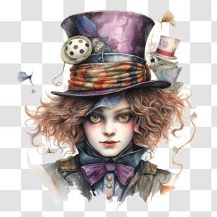 Mad Hatter Day - Whimsical Mad Hatter Character Transparent PNG