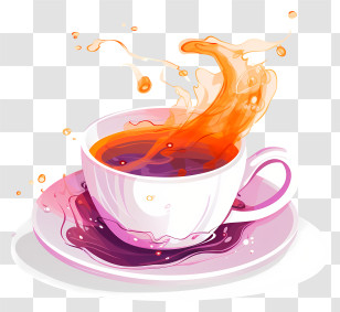 Tea - Splashing Cup Of Tea Transparent PNG