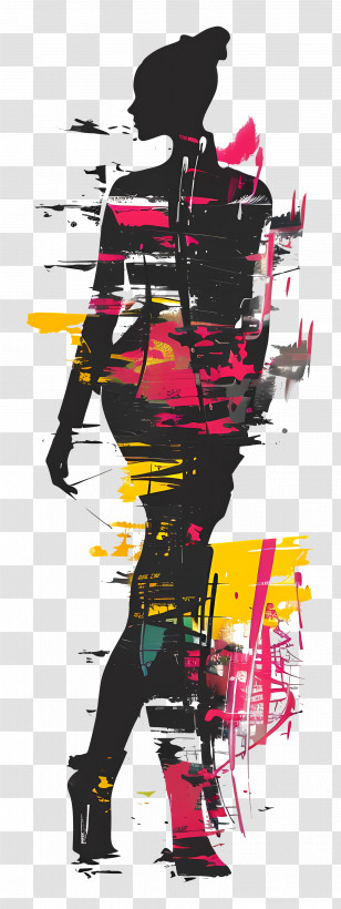 Fashion Model - Artistic Fashion Model Silhouette Transparent PNG