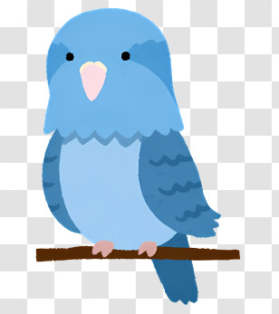 Nature - Blue Bird Perched On Tree Branch Transparent PNG