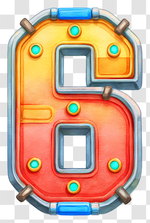 Countdown Clock Icon - Decorative Number Six Marquee Transparent PNG