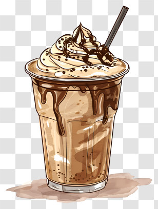 Frappuccino - Delicious Chocolate Milkshake Illustration Transparent PNG