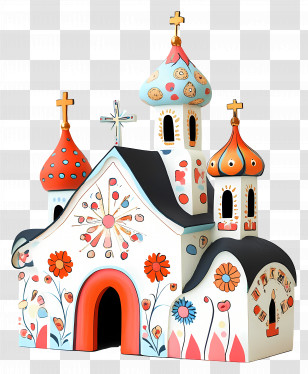 Wedding Church - Colorful Decorative Church Illustration Transparent PNG