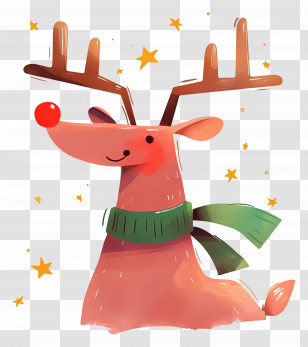 Christmas Deer - Cute Reindeer Illustration For Christmas Transparent PNG