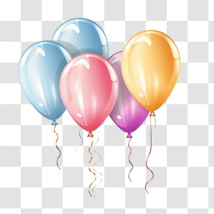 Color Glossy Balloons - Colorful Party Balloons Float Cheerfully Transparent PNG