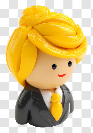 Yellow Hair Business Woman - Yellow Hair Cartoon Figure Transparent PNG