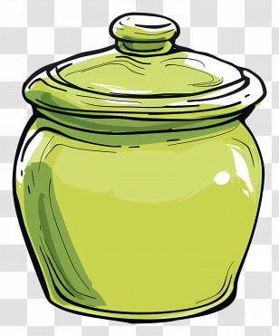 Cookie Jar - Green Ceramic Jar With Lid Transparent PNG