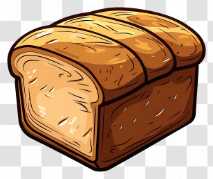 Whole Wheat Bread - Illustration Of A Golden Loaf Of Bread Transparent PNG