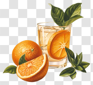 Drinks - Fresh Orange Juice With Slices Transparent PNG