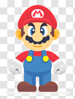 Mario - Cartoon Mario Character In Iconic Style Transparent PNG