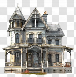 Old House - Haunted Victorian House Illustration Transparent PNG