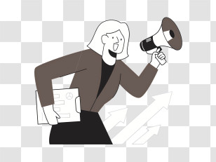 Icon - Person Making Announcement With Megaphone Transparent PNG