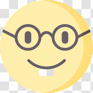 Nerd Emoji - Yellow Nerd Face Emoji Illustration Transparent PNG