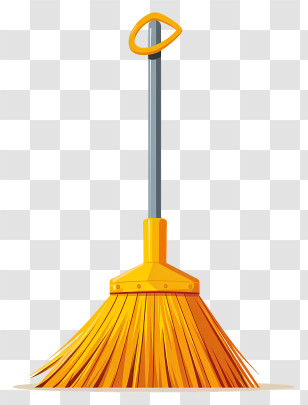 Cleaning Broom - Bright Yellow Broomstick For Cleaning Jobs Transparent PNG
