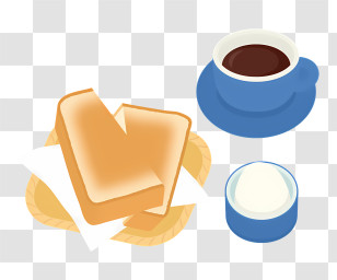 Food - Coffee And Bread For Breakfast Transparent PNG