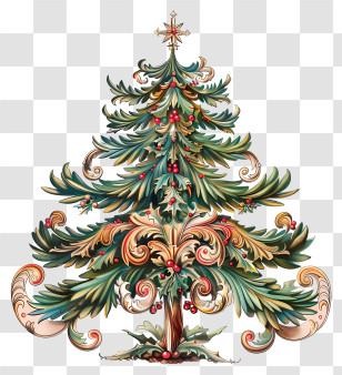 Fir Tree - Decorative Christmas Tree Transparent PNG