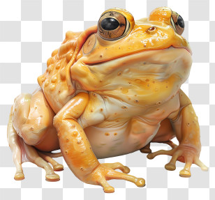Cartoon Frog - Yellow Frog With Tropical Features Transparent PNG