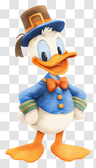 Thanksgiving Donald Duck - Dapper Duck With Top Hat Transparent PNG
