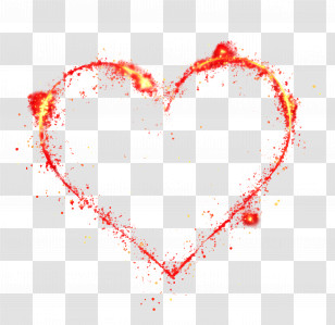 Love Background - Sparkling Heart Outline Transparent PNG