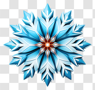 Snowflake - Intricate Blue Snowflake Design Transparent PNG