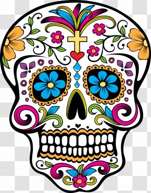 Calavera Day Of The Dead Skull October 31 Clip Art - Halloween - Picture Download Transparent PNG