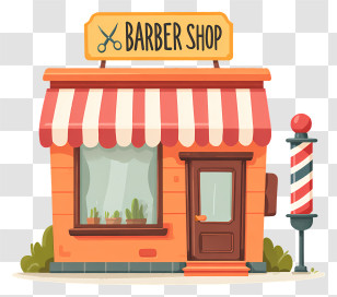 Barber Shop - Classic Barber Shop Building Transparent PNG