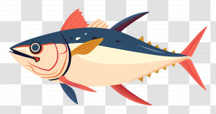 Colorful Tuna Fish - Colorful Tuna Fish Illustration Transparent PNG