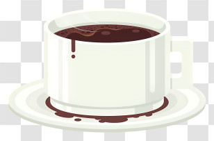 Coffee - White Coffee Cup With Saucer Transparent PNG