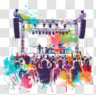 Summer - Colorful Concert Scene Transparent PNG