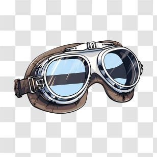 Wright Brothers Day - Vintage Aviator Goggles With Reflective Lenses Transparent PNG