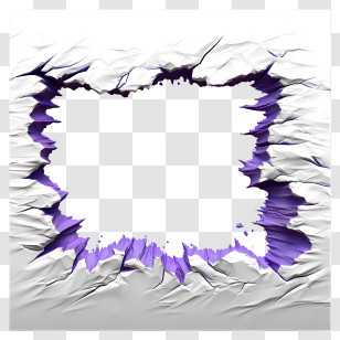 Realistic 3d Style Torn Paper - Torn Paper Frame With Purple Background Transparent PNG
