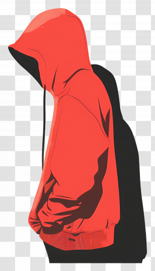 Hoodie - Red Hoodie Illustration Transparent PNG