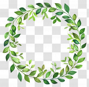Green Leaf Wreath - Beautiful Green Foliage Wreath Transparent PNG