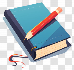 Cartoon Book - Book And Pencil Stationery Transparent PNG